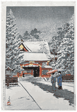 Snow at Hie Shrine by Kawase Hasui 1st Ed.