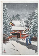 Snow at Hie Shrine by Kawase Hasui 1st Ed.