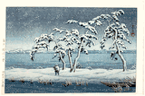Snow at Hinuma Swamp by Kawase Hasui