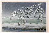 Snow at Hinuma Swamp by Kawase Hasui
