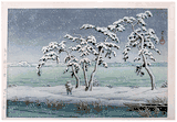 Snow at Hinuma Swamp by Kawase Hasui 1st Ed.
