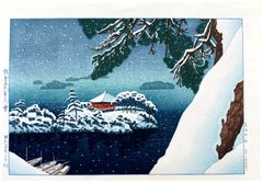 Snow at Matsushima Godaido by Gihachiro Okuyama