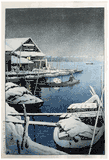 Snow at Mukojima by Kawase Hasui 6mm Seal