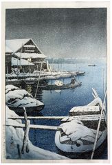 Snow at Mukojima by Kawase Hasui 6mm Seal