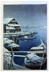 Snow at Mukojima by Kawase Hasui
