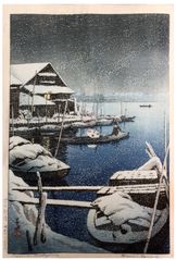 Snow at Mukojima Kawase Hasui 6 mm Seal