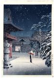 Snow at Nezu Shrine by Tsuchiya Koitsu