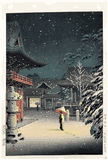 Snow at Nezu Shrine by Tsuchiya Koitsu