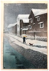 Snow at Shinkawabata by Kawase Hasui