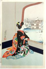 Snow at the Golden Pavilion by Sadanobu III 