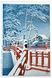 Snow at Yagumobashi Bridge Kawase Hasui 6 mm Seal