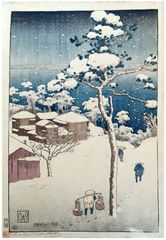 Snow in Negishi by Charles W. Bartlett Pre Earthquake