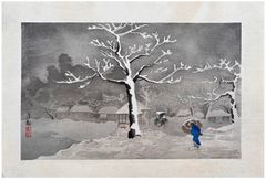 Snowy Evening at Mikujima Kototoi by Kobayashi Kiyochika