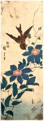 Sparrow and Passion Vines by Ando Hiroshige