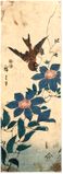 Sparrow and Passion Vines by Ando Hiroshige