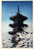 Spring Evening at Toshogu Shrine by Kawase Hasui