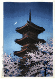 Spring Evening at Toshogu Shrine by kawase Hasui