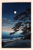Spring Moon at Ninomiya Beach by Kawase Hasui