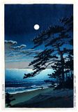 Spring Moon at Ninomiya Beach by Kawase Hasui