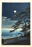 Spring Moon at Ninomiya Beach by Kawase Hasui Pre WWII