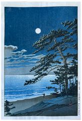 Spring Moon at Ninomiya Beach by Kawase Hasui