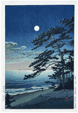 Spring Moon at Ninomiya Beach by Kawase Hasui