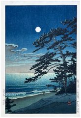 Spring Moon at Ninomiya Beach by Kawase Hasui