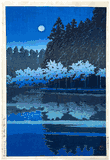 Spring Night at Inokashira Park by Kawase Hasui 1st Ed.