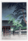 Spring Rain at Gokoku-ji Temple by Kawase Hasui