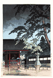 Spring Rain at Gokoku-ji Temple by Kawase Hasui