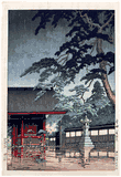 Spring Rain at Gokoku-ji Temple by Kawase Hasui