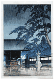 Spring Rain at Gokoku-ji Temple by Kawase Hasui 1st Ed.