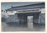 Spring Rain at Sakurada Gate by Kawase Hasui 1st Ed.
