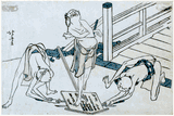 Stepping on a Board by Hokusai