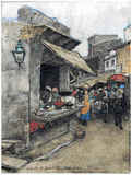 Store in Agra by Charles Bartlett Watercolor