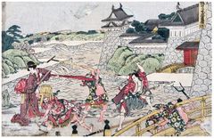 Storehouse of Loyal Retainers Act III by Hokusai