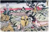 Storehouse of Loyal Retainers Act V by Hokusai