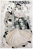 Sukeroku with Two Courtesans by Kikugawa Eizan