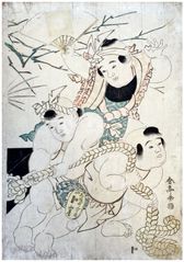 Sumo Training by Katsukawa Shuntei