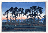 Sunset at Ichinokura by Kawase Hasui 1st Ed.