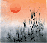 Sunset on Wheat Crops by Tsukioka Kogyo