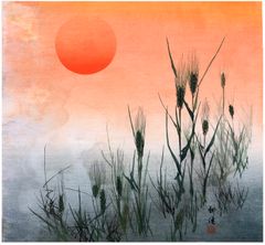 Sunset on Wheat Crops by Tsukioka Kogyo