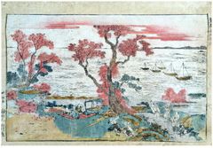 Sunset Picnic With Bay View by Katsushika Hokusai