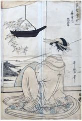 The Courtesan Hisui of the Fan House by Kitagawa Utamaro