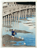 The Gion Bridge at Hondo by Kawase Hasui