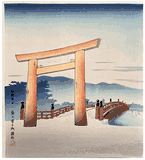 The Ise Shrine at Mie by Tokuriki Tomikichiro