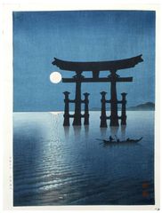 The Moon and Torii Gate by Shoda Koho