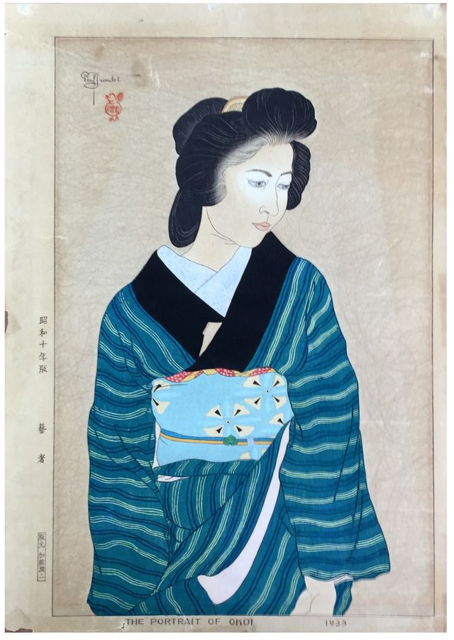絵画　作者ジャック　ポリ Paul Jacoulet - French-Japanese Woodblock Prints