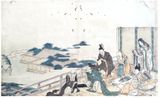 The Six Poetic Immortals Preparing the Tanabata Festival by Hokusai