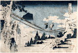 The Suspension Bridge by Katsushika Hokusai
